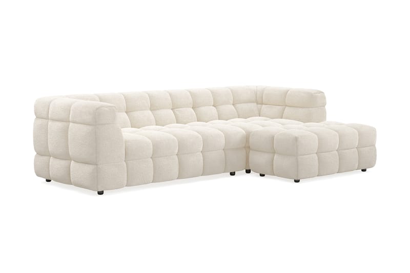 Elise 3-sits Bubblig Soffa med Divan Höger - Beige Teddy - Möbler - Vardagsrum - Soffor - Hörnsoffor