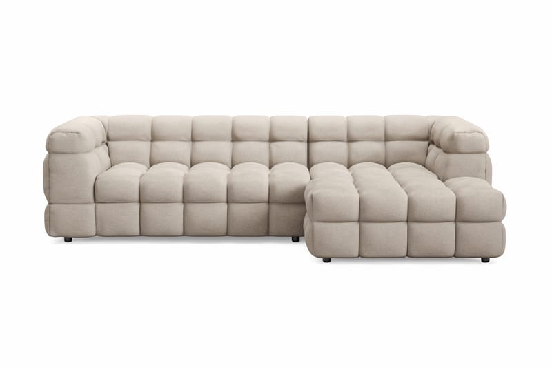 Elise 3-sits Bubblig Soffa med Divan Höger - Beige - Möbler - Vardagsrum - Soffor - Hörnsoffor