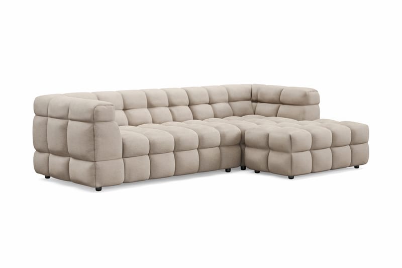 Elise 3-sits Bubblig Soffa med Divan Höger - Beige - Möbler - Vardagsrum - Soffor - Hörnsoffor