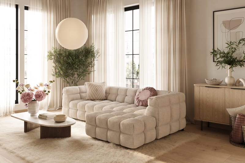 Elise 3-sits Soffa med Divan Beige - Möbler - Vardagsrum - Soffor - Hörnsoffor