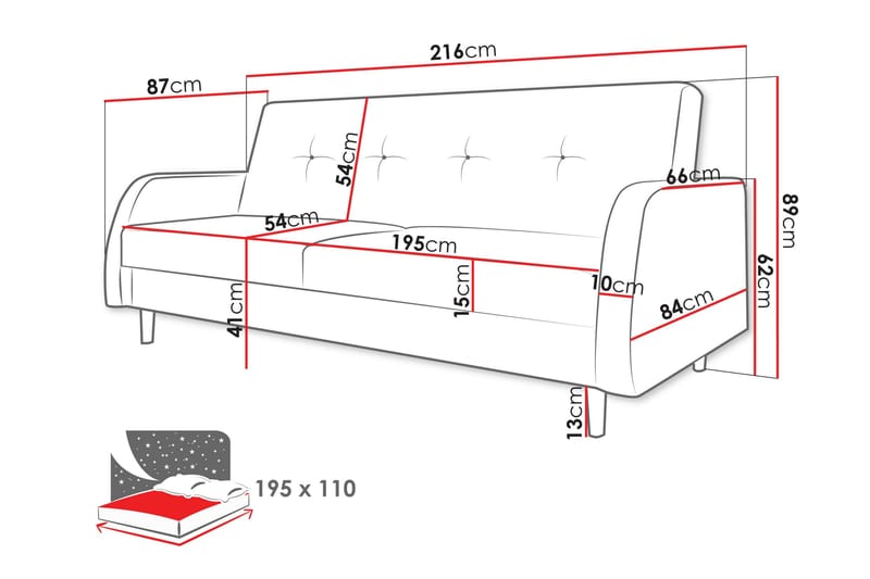 Emaan Soffa 3-sits - Grå - Möbler - Vardagsrum - Soffor - 3-sits soffor