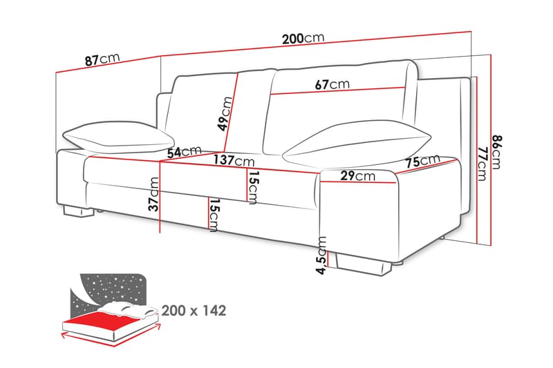 Encinosola Soffa 3-sits - Ljusgrå/Mörkgrå - Möbler - Vardagsrum - Soffor - 3-sits soffor