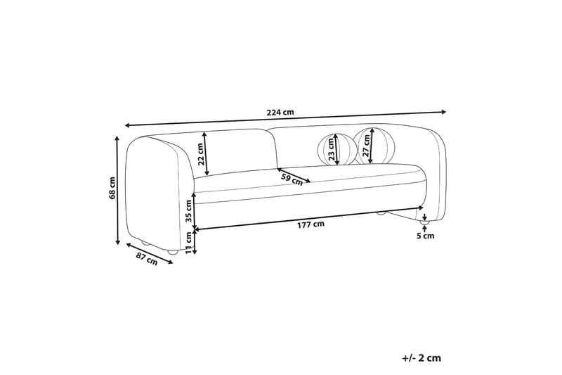 Fabion Soffa 3-sits - Vit - Möbler - Vardagsrum - Soffor - 3-sits soffor