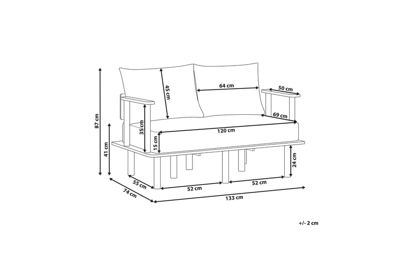 Fadey Soffa 2-sits - Beige/Ljust trä - Möbler - Vardagsrum - Soffor - 2-sits soffor