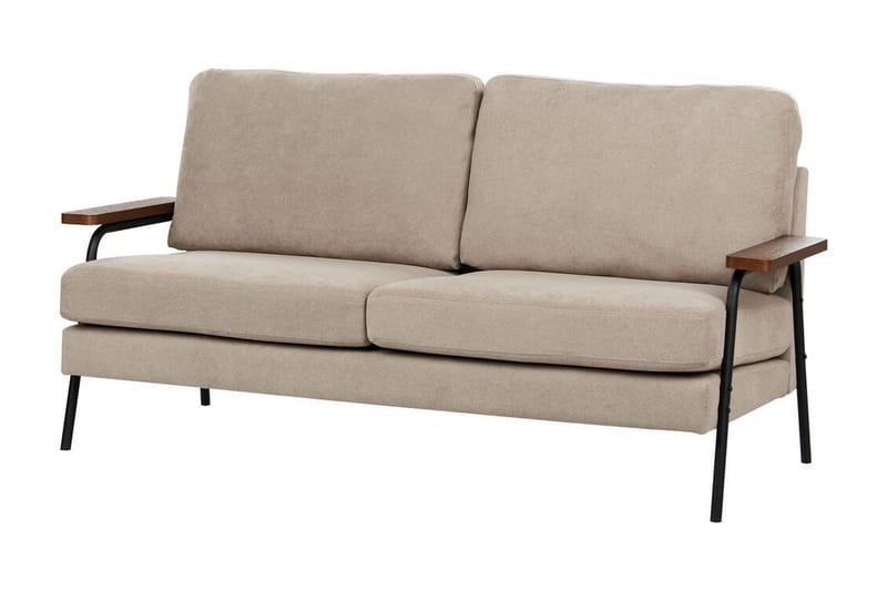 Faris Soffa 3-sits - Beige/Mörkt trä/Svart - Möbler - Vardagsrum - Soffor - 3-sits soffor