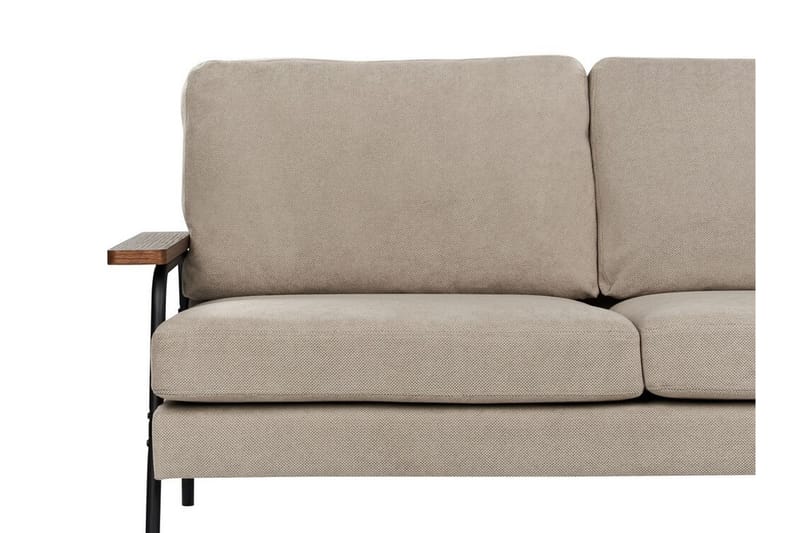 Faris Soffa 3-sits - Beige/Mörkt trä/Svart - Möbler - Vardagsrum - Soffor - 3-sits soffor