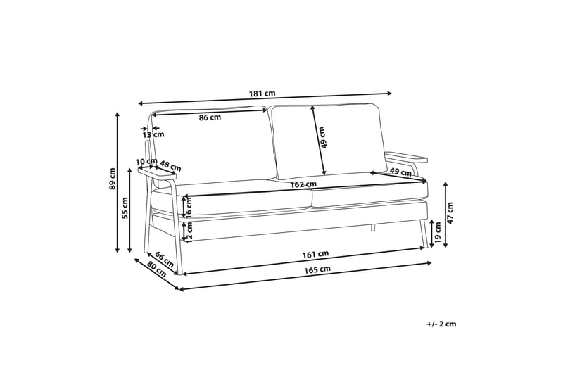 Faris Soffa 3-sits - Beige/Mörkt trä/Svart - Möbler - Vardagsrum - Soffor - 3-sits soffor