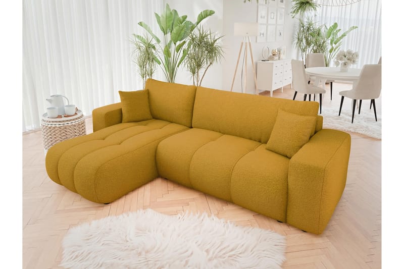 Flo Bäddsoffa med Divan 3-sits - Gul - Möbler - Vardagsrum - Soffor - Divansoffa & schäslong