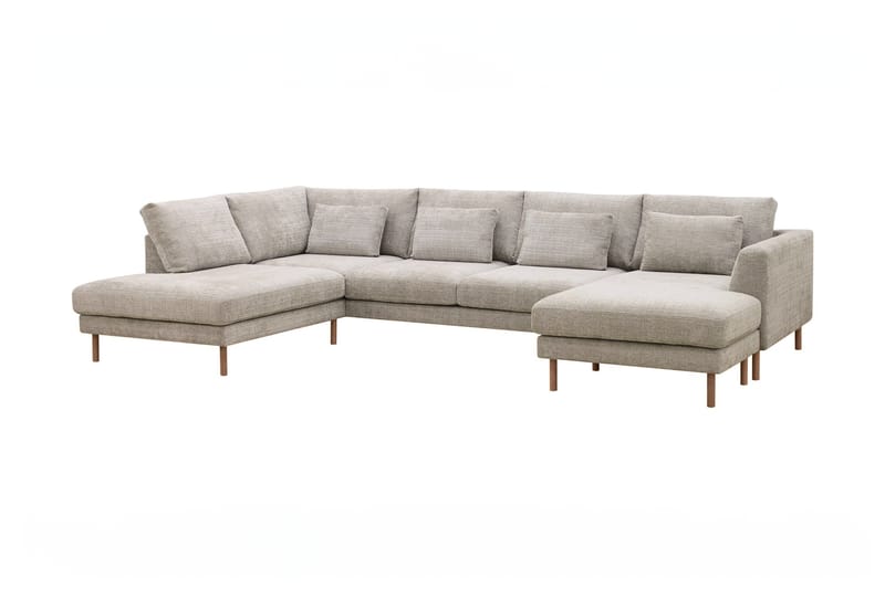 Florenz 4-sits U-Soffa med Divan Vänster Grå/Beige - Möbler - Vardagsrum - Soffor - U-soffor