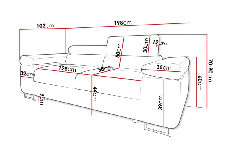 Gabina Soffa 2-sits - Beige/Grå - Möbler - Vardagsrum - Soffor - 2-sits soffor