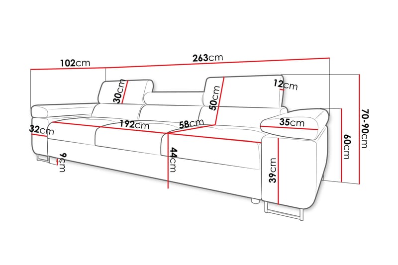 Gabina Soffa 3-sits - Blå - Möbler - Vardagsrum - Soffor - 3-sits soffor