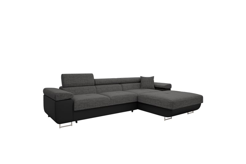 Gabina Soffa med Divan 3-sits - Grå/Svart - Möbler - Vardagsrum - Soffor - Divansoffa & schäslong