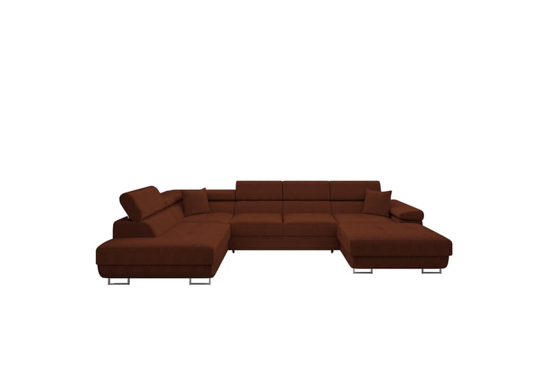 Gabina Soffa med Divan och Schäslong 4-sits - Brun - Möbler - Vardagsrum - Soffor - U-soffor