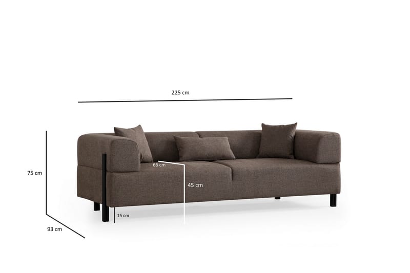 Gio 3-sits Soffa Brun - Möbler - Vardagsrum - Soffor - 3-sits soffor