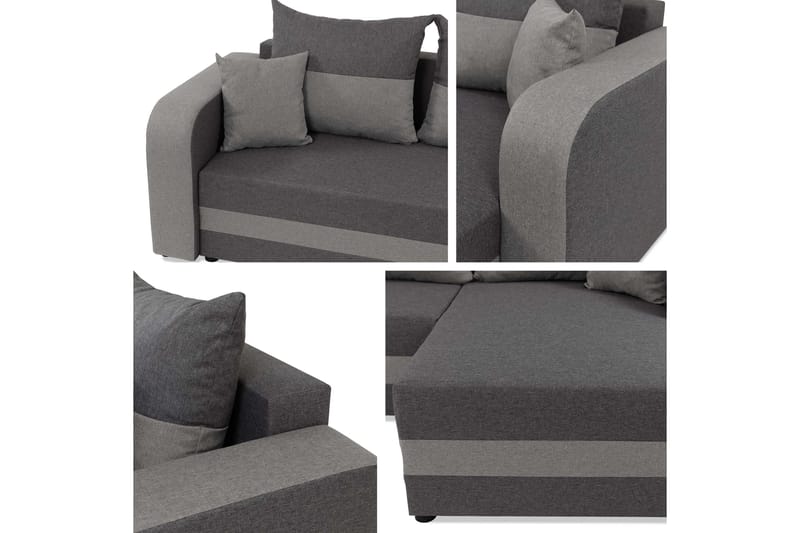 Hewlet Soffa med Divan 3-sits - Svart/Beige - Möbler - Vardagsrum - Soffor - Divansoffa & schäslong