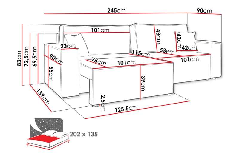 Hobson Soffa 3-sits - Blå - Möbler - Vardagsrum - Soffor - 3-sits soffor