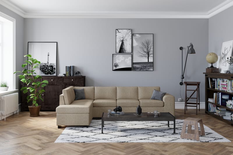 CONNECT Hörnsoffa med Divan Vändbar Beige - Möbler - Vardagsrum - Soffor - Hörnsoffor