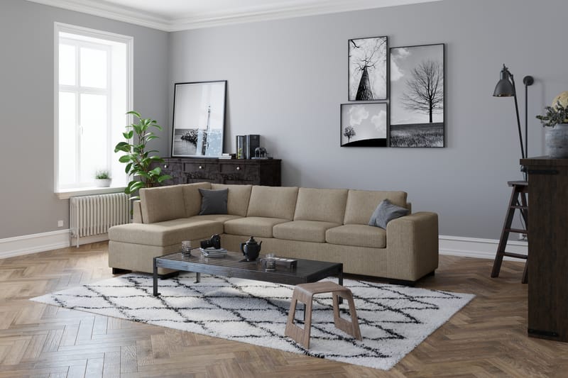 CONNECT Hörnsoffa med Divan Vändbar Beige - Möbler - Vardagsrum - Soffor - Hörnsoffor