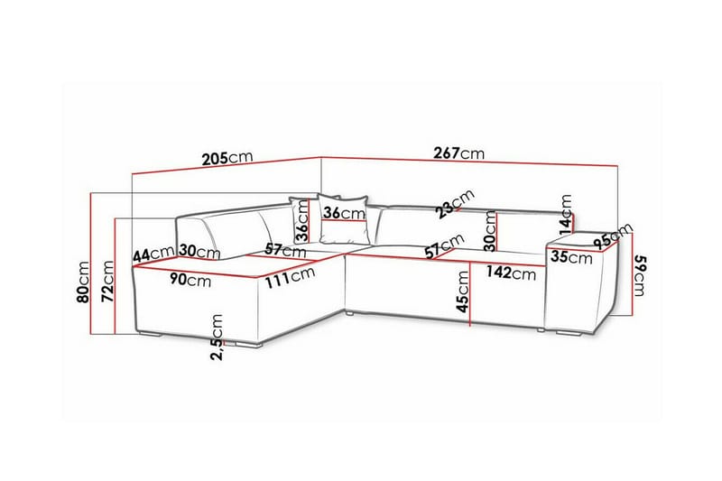 Kintore 3-sits Hörnsoffa Ljusbrun - Möbler - Vardagsrum - Soffor - Hörnsoffor