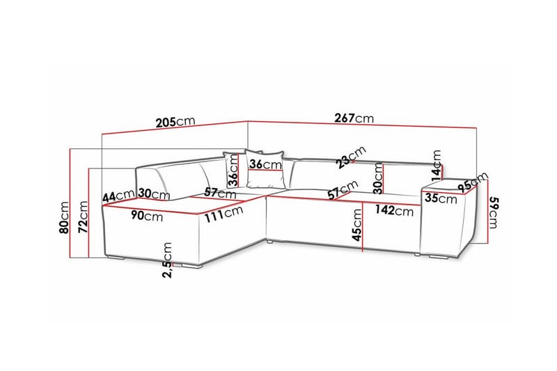 Kintore 4-sits Hörnsoffa Ljusbrun - Möbler - Vardagsrum - Soffor - Hörnsoffor