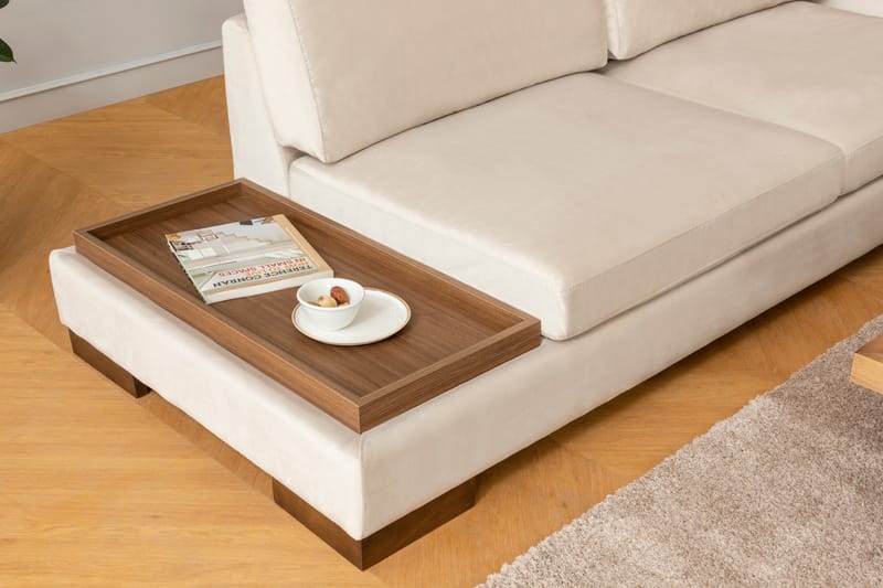 MARYLOUISE Soffa med Schäslong Höger Beige/Natur - Hörnsoffor