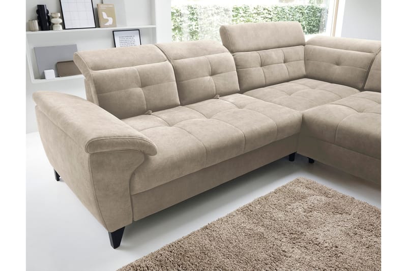 Inferne 5-sits Soffa med Schäslong Beige - Möbler - Vardagsrum - Soffor - Divansoffa & schäslong