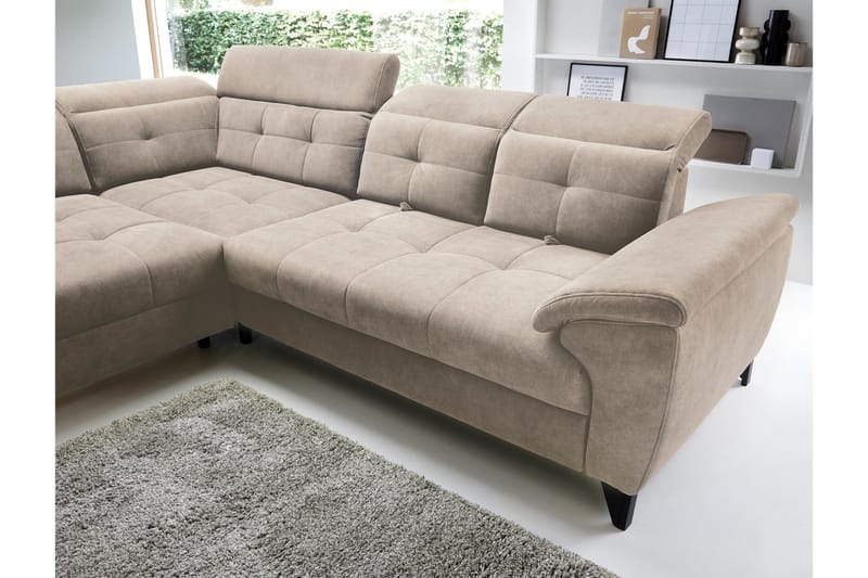 Inferne 5-sits Soffa med Schäslong Beige - Möbler - Vardagsrum - Soffor - Divansoffa & schäslong