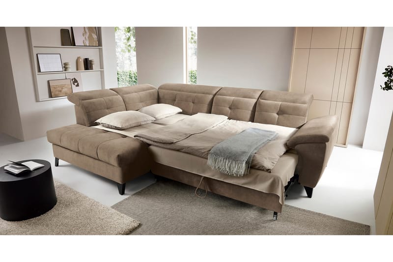 Inferne 5-sits Soffa med Schäslong Mörkbeige - Möbler - Vardagsrum - Soffor - Divansoffa & schäslong