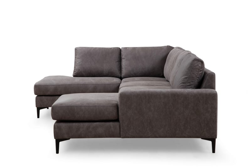 KAMMELLE Soffa m. Divan och Schäslong 4-sits Antracit - Möbler - Vardagsrum - Soffor - U-soffor