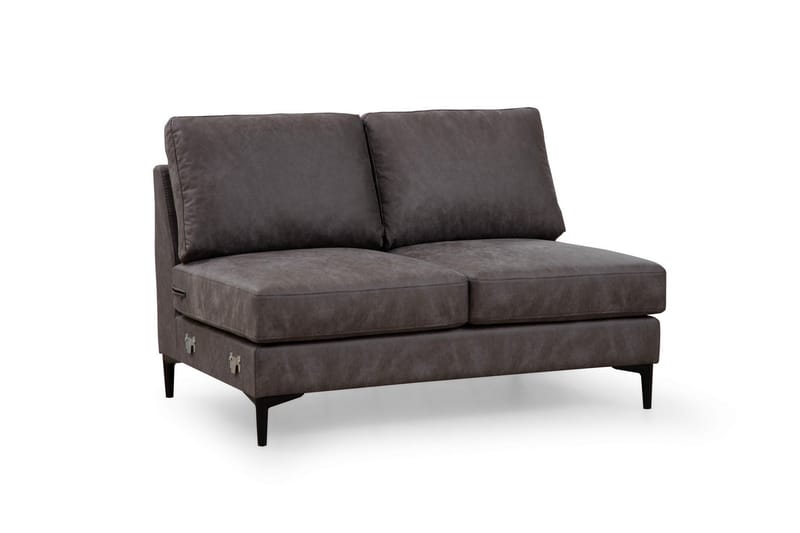 KAMMELLE Soffa m. Divan och Schäslong 4-sits Antracit - Möbler - Vardagsrum - Soffor - U-soffor