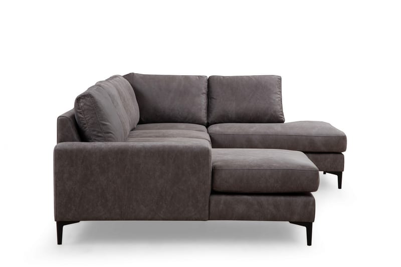 KAMMELLE Soffa m. Divan och Schäslong 4-sits Antracit - Möbler - Vardagsrum - Soffor - U-soffor