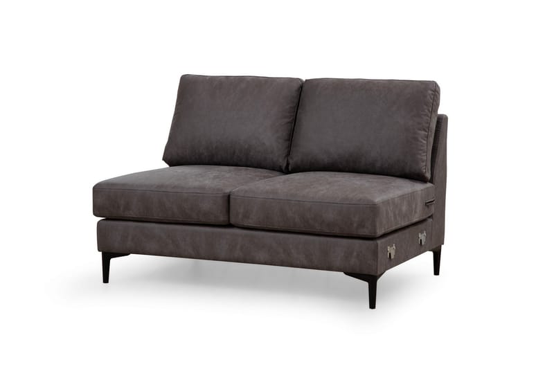 KAMMELLE Soffa m. Divan och Schäslong 4-sits Antracit - Möbler - Vardagsrum - Soffor - U-soffor