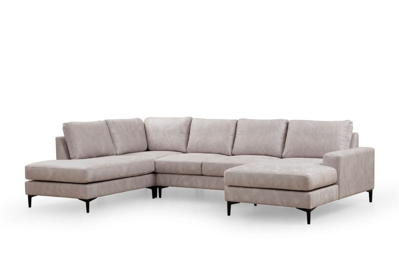 KAMMELLE Soffa m. Divan och Schäslong 4-sits Beige - Möbler - Vardagsrum - Soffor - U-soffor