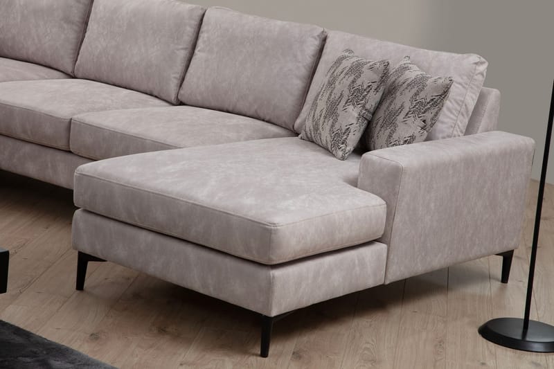 KAMMELLE Soffa m. Divan och Schäslong 4-sits Beige - Möbler - Vardagsrum - Soffor - U-soffor