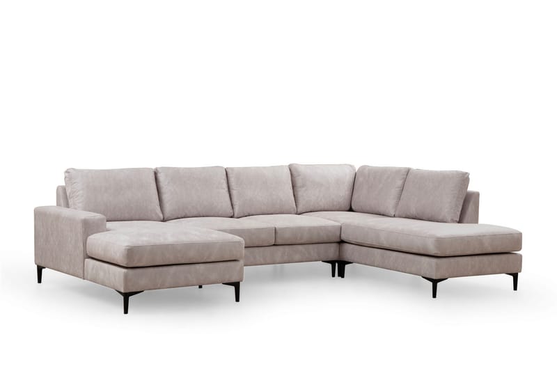 KAMMELLE Soffa m. Divan och Schäslong 4-sits Beige - Möbler - Vardagsrum - Soffor - U-soffor