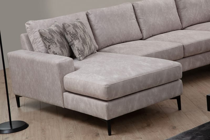 KAMMELLE Soffa m. Divan och Schäslong 4-sits Beige - Möbler - Vardagsrum - Soffor - U-soffor