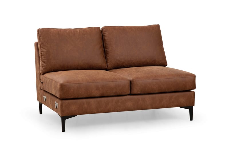 KAMMELLE Soffa m. Divan och Schäslong 4-sits Brun - Möbler - Vardagsrum - Soffor - U-soffor