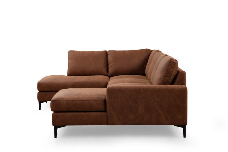 KAMMELLE Soffa m. Divan och Schäslong 4-sits Brun - Möbler - Vardagsrum - Soffor - U-soffor