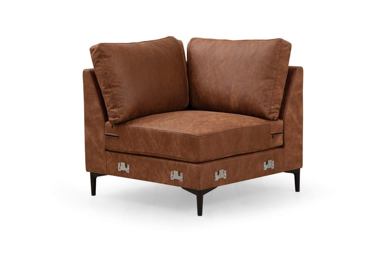 KAMMELLE Soffa m. Divan och Schäslong 4-sits Brun - Möbler - Vardagsrum - Soffor - U-soffor