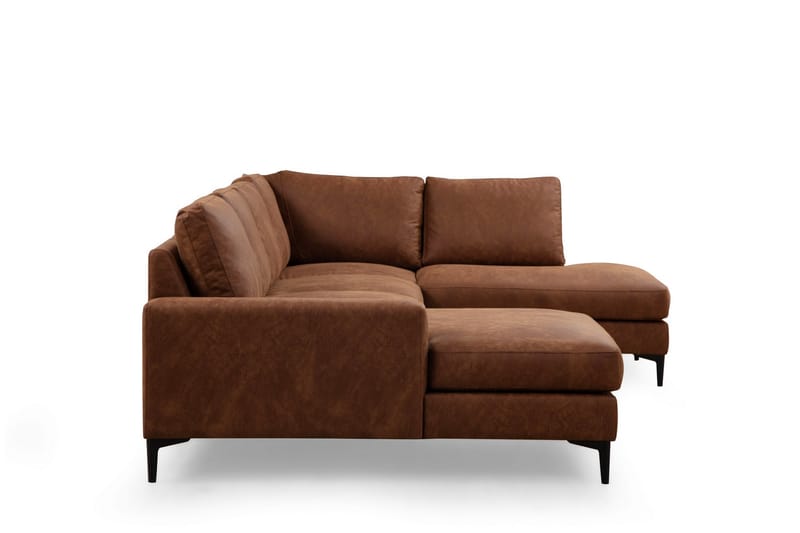 KAMMELLE Soffa m. Divan och Schäslong 4-sits Brun - Möbler - Vardagsrum - Soffor - U-soffor