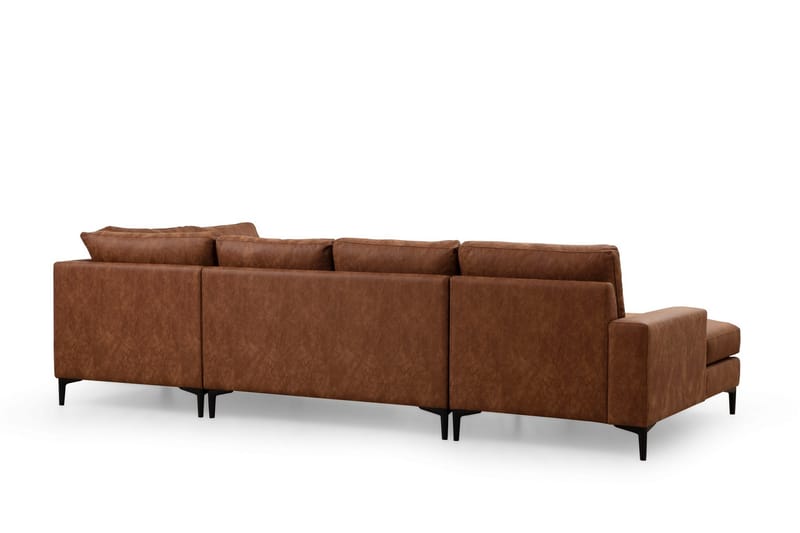 KAMMELLE Soffa m. Divan och Schäslong 4-sits Brun - Möbler - Vardagsrum - Soffor - U-soffor