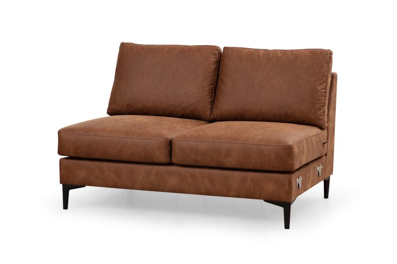 KAMMELLE Soffa m. Divan och Schäslong 4-sits Brun - Möbler - Vardagsrum - Soffor - U-soffor