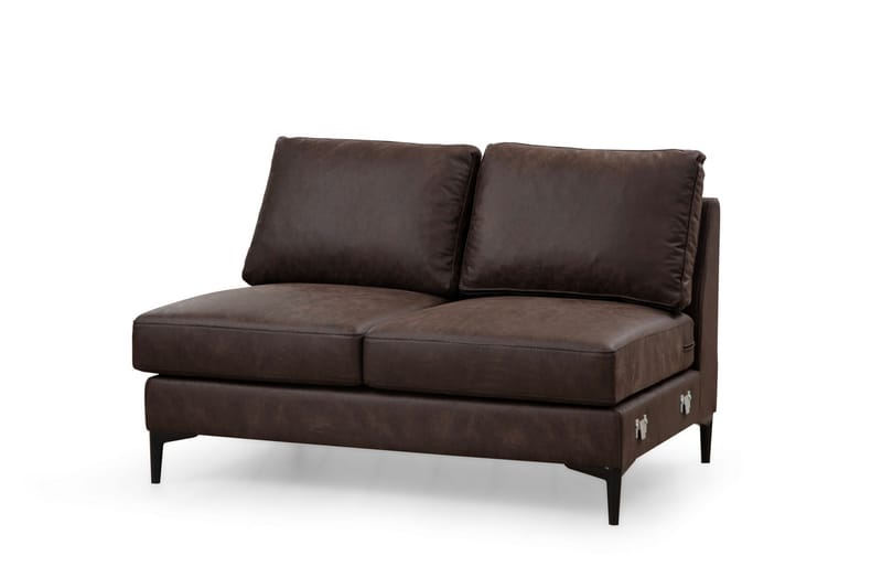 KAMMELLE Soffa m. Divan och Schäslong 4-sits Mörkbrun - Möbler - Vardagsrum - Soffor - U-soffor