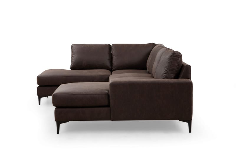 KAMMELLE Soffa m. Divan och Schäslong 4-sits Mörkbrun - Möbler - Vardagsrum - Soffor - U-soffor