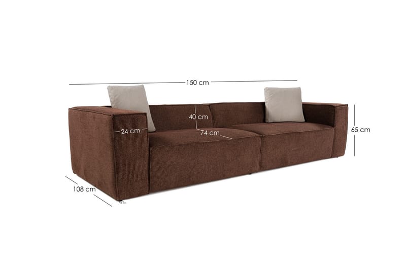 Kaolins Soffa 3-sits - Brun - Möbler - Vardagsrum - Soffor - 3-sits soffor