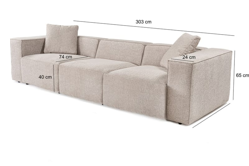 Kaolins Soffa 3-sits - Mocha - Möbler - Vardagsrum - Soffor - 3-sits soffor