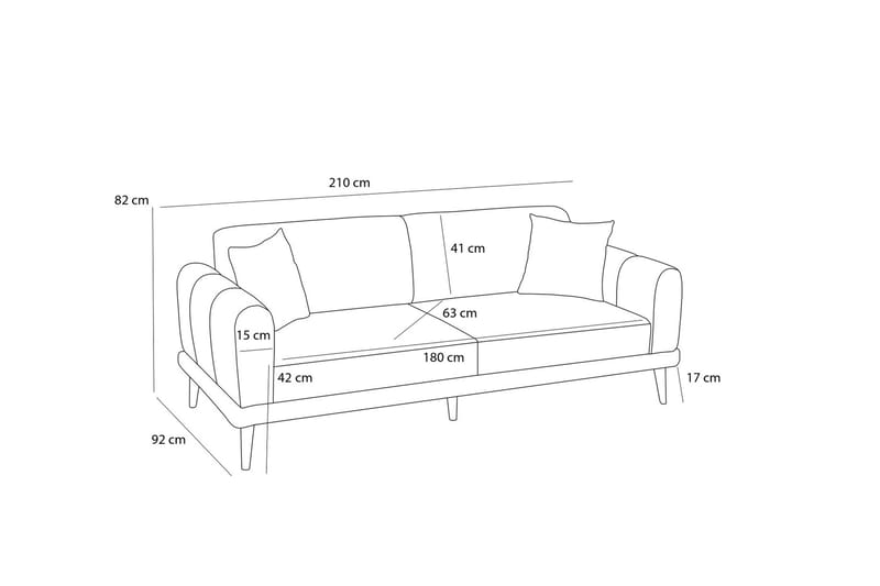 KHAMBALIA 3-sits Soffa Antracit - Möbler - Vardagsrum - Soffor - 3-sits soffor