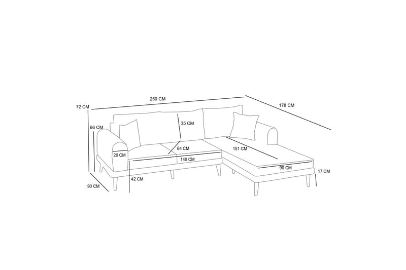 KHAMBALIA 4-sits Soffa med Divan Antracit - Möbler - Vardagsrum - Soffor - Divansoffa & schäslong