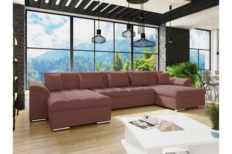 Kinzer Soffa Dubbeldivan 5-sits - Rosa - Möbler - Vardagsrum - Soffor - U-soffor