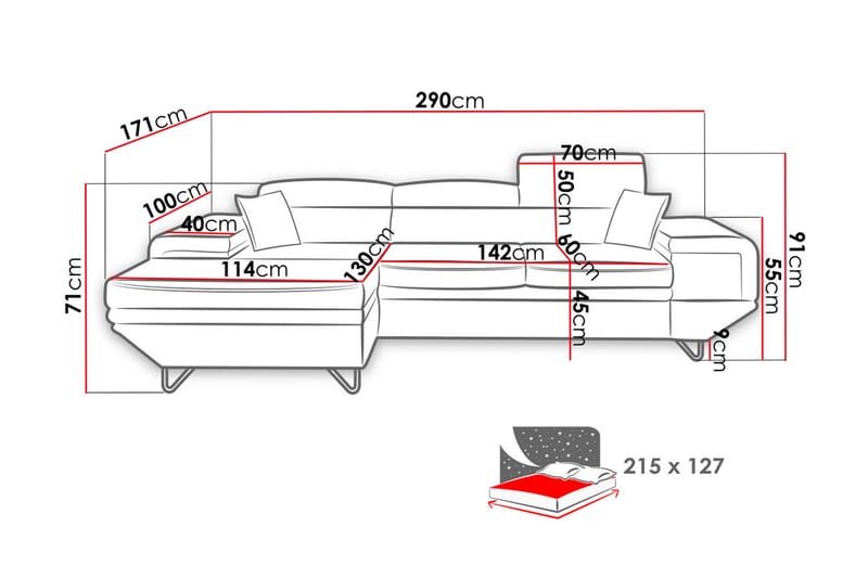 Kollekind Soffa med Divan 3-sits - Beige/Brun - Möbler - Vardagsrum - Soffor - Divansoffa & schäslong